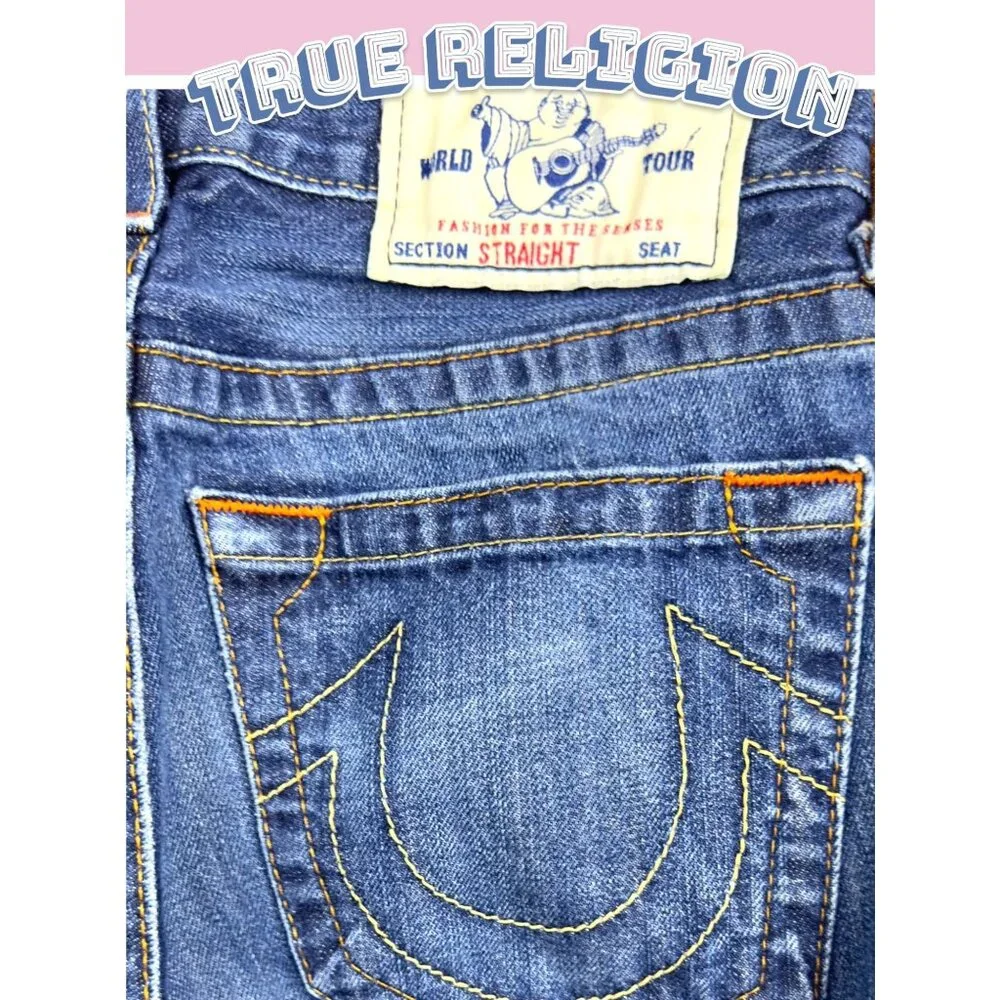 True Religion Womens Jeans 27 Blue Denim Made In USA 100% Cotton - Picture 12 of 16